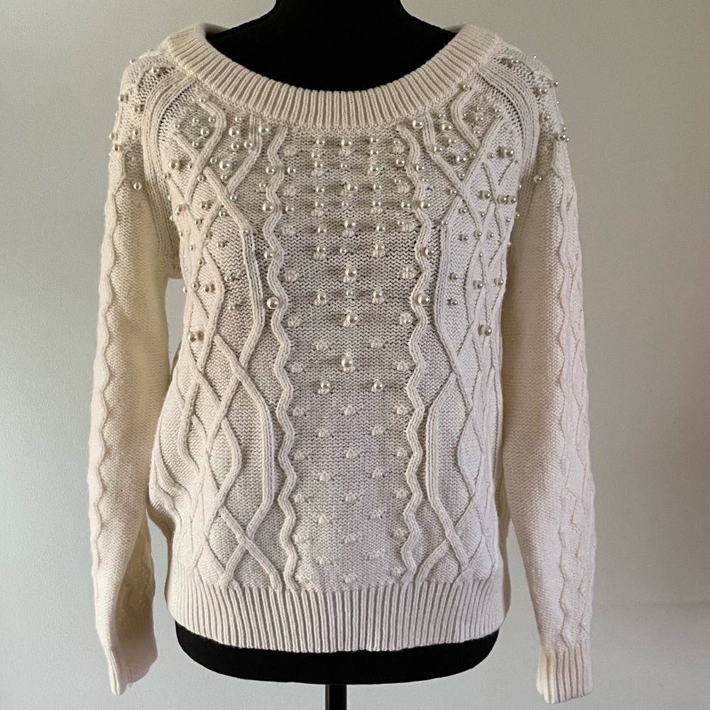 White House Black Market off-white sweater